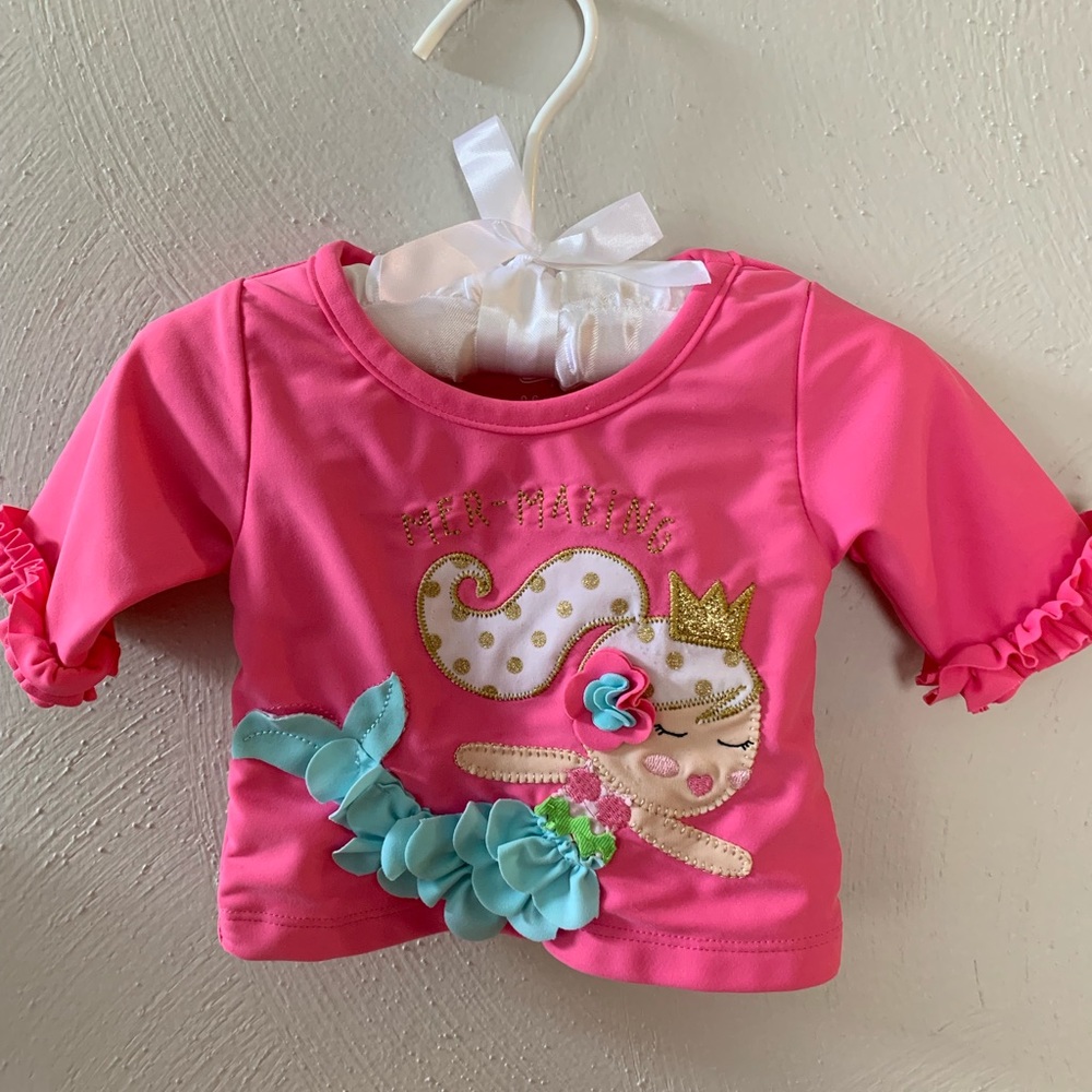 Mud Pie mermaid bathing suit/rash guard top